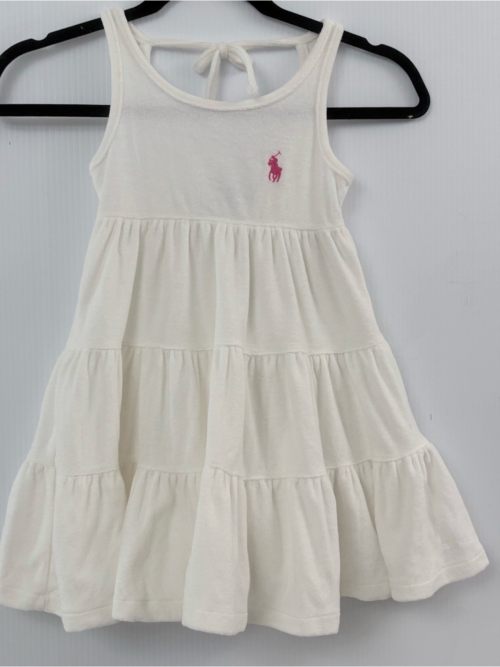 Ralph Lauren Girls' White Tiered Tank Dress Size 5